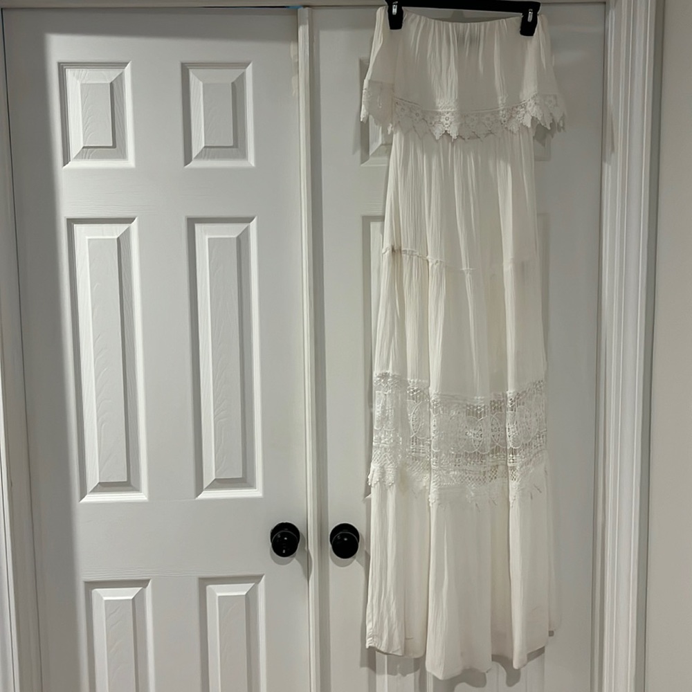 Strapless white dress